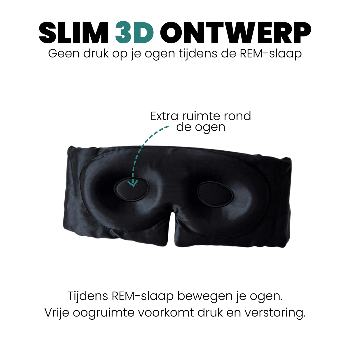 3D Zijden Slaapmasker - 100% Verduisterend - HRSTL+