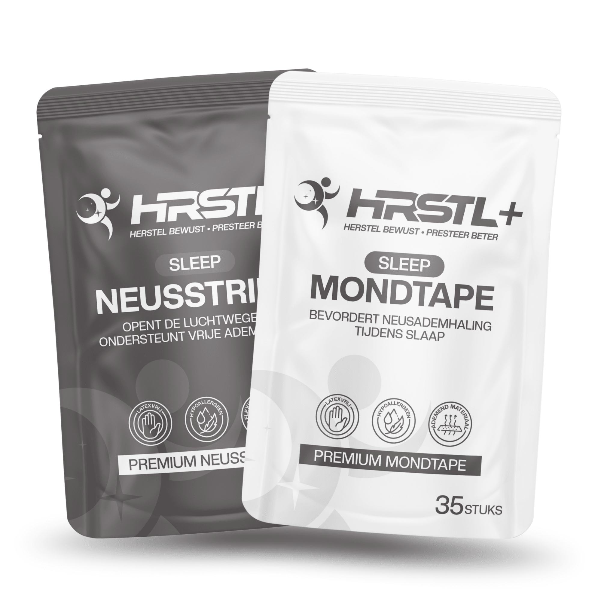 HRSTL+ Neusstrips + Mondtape Combideal – Stop Snurken & Adem Beter tijdens Slaap – SLEEP - HRSTL+