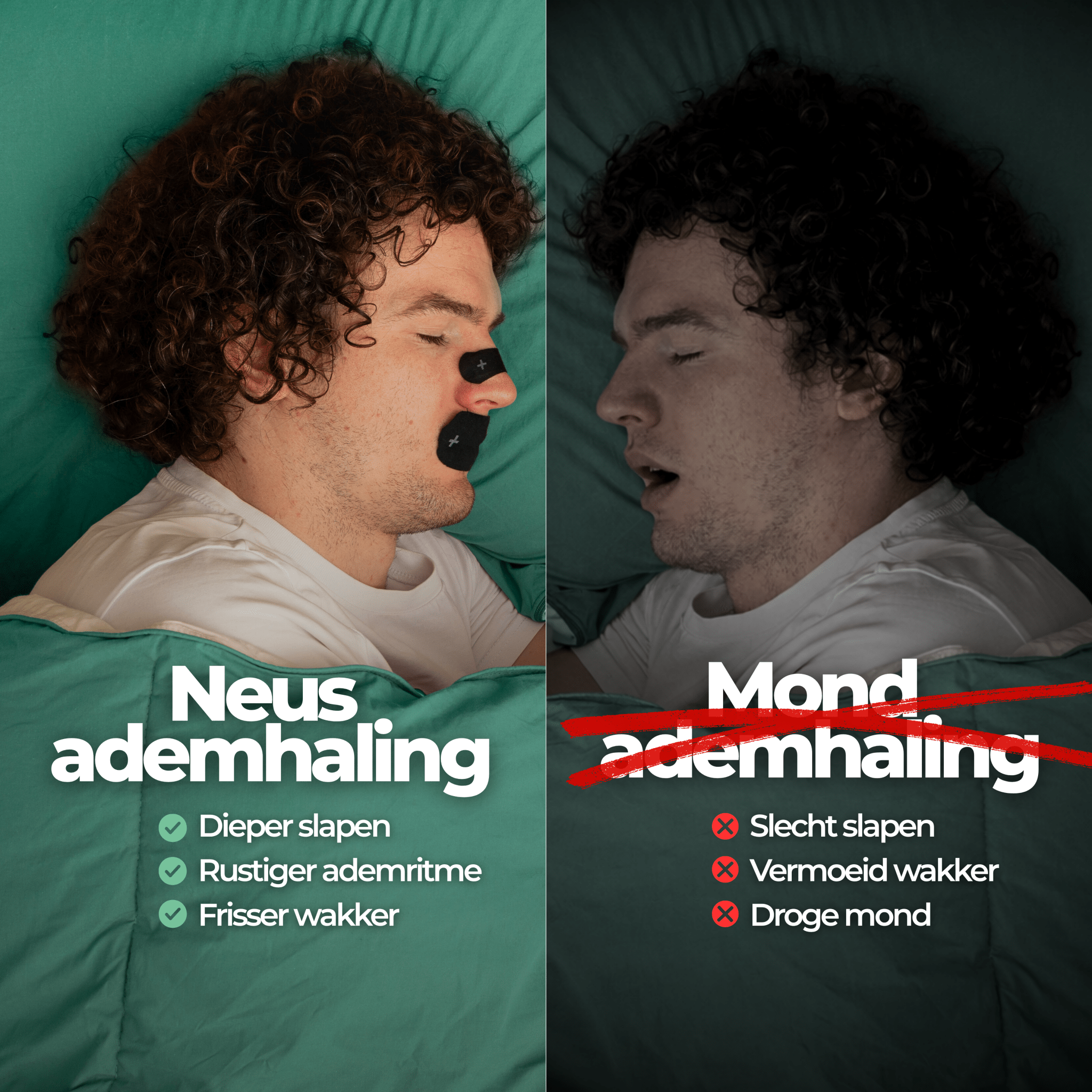 HRSTL+ Neusstrips + Mondtape Combideal – Stop Snurken & Adem Beter tijdens Slaap – SLEEP - HRSTL+