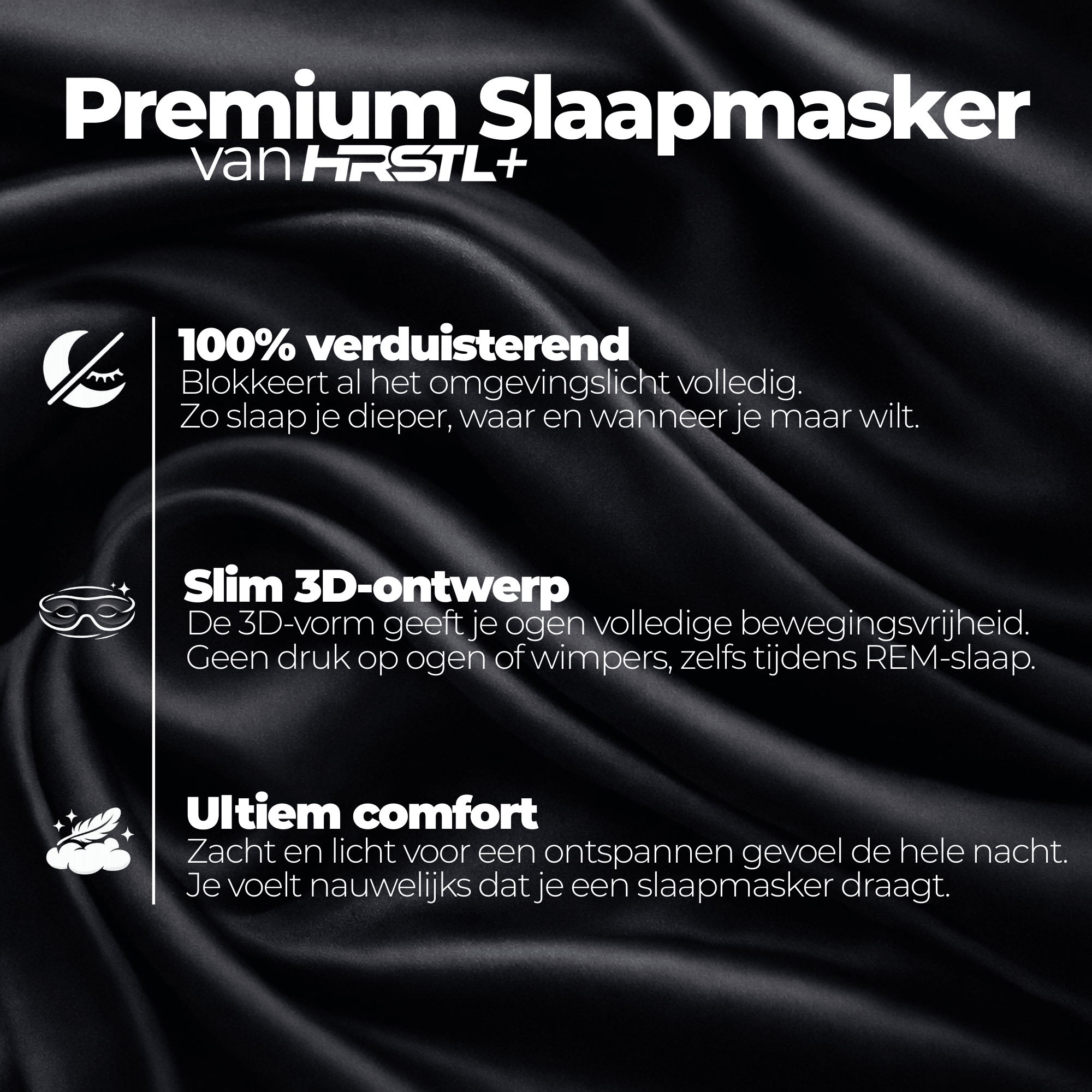 Premium Zijden Slaapmasker 3D – 22 Momme Mulberry Zijde - HRSTL+