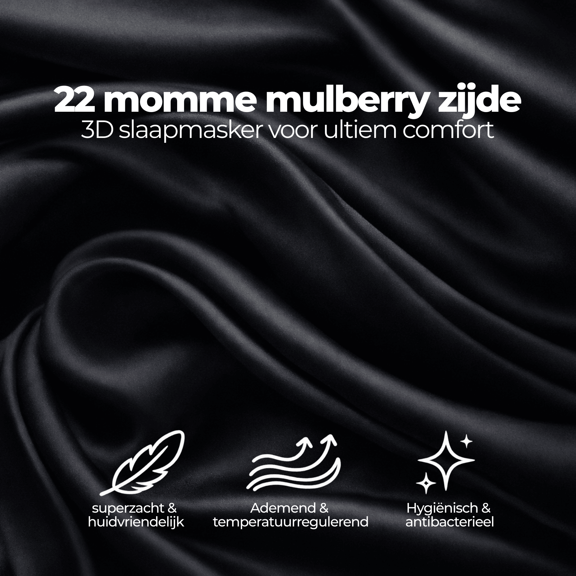 Premium Zijden Slaapmasker 3D – 22 Momme Mulberry Zijde - HRSTL+